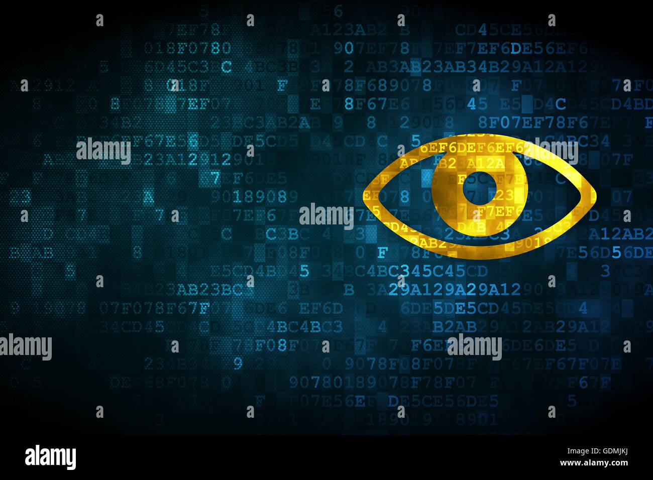 Protection concept: Eye on digital background Stock Photo - Alamy