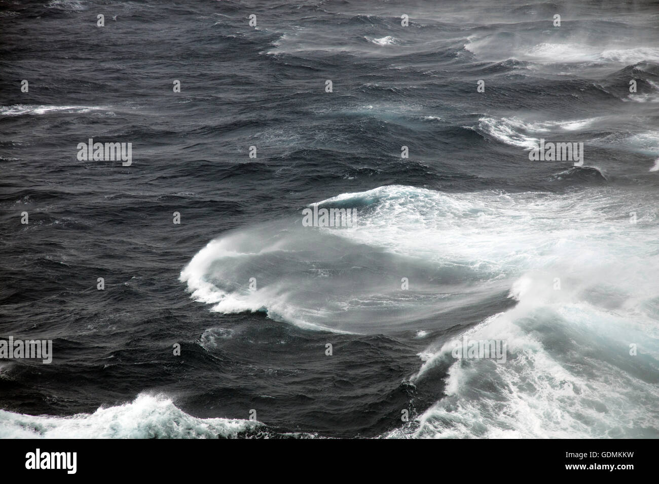 Rough stormy seas in the mid Atlantic Ocean Stock Photo