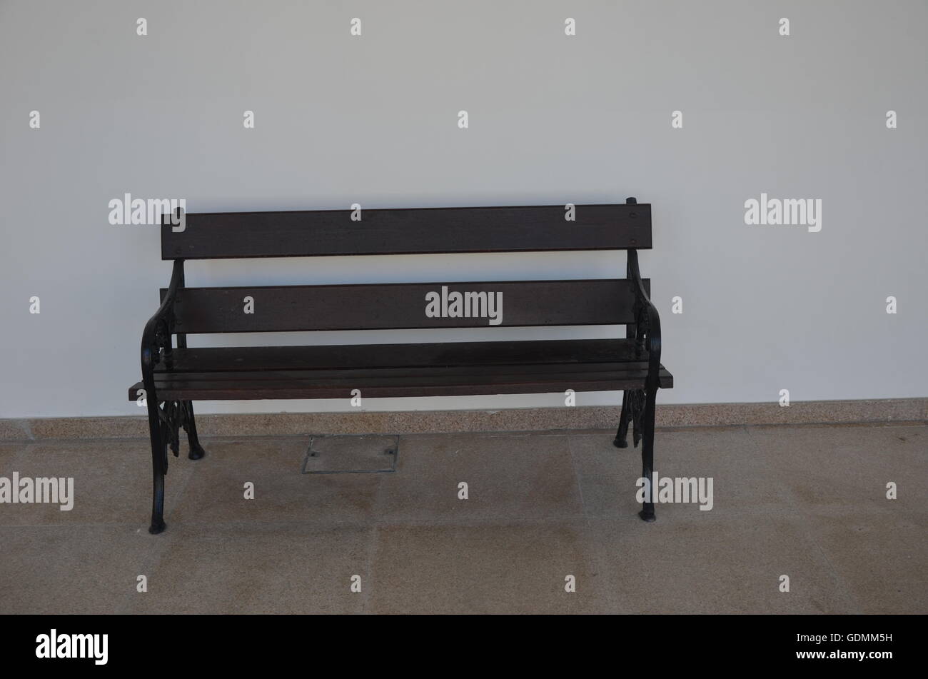 park, bank, wood, metal, vacant, brown, shelf, black, park bench, furniture, lonely, standing, free, abandoned, outdoors, to sit Stock Photo