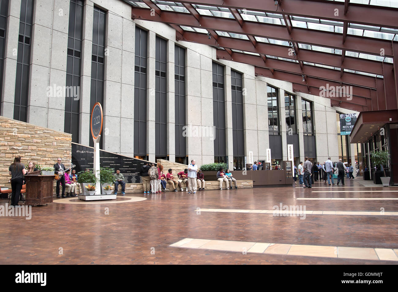 The Country Music Hall of Fame in Nashville Tennessee USA shaped like a flying Piano Keyboard Stock Photo