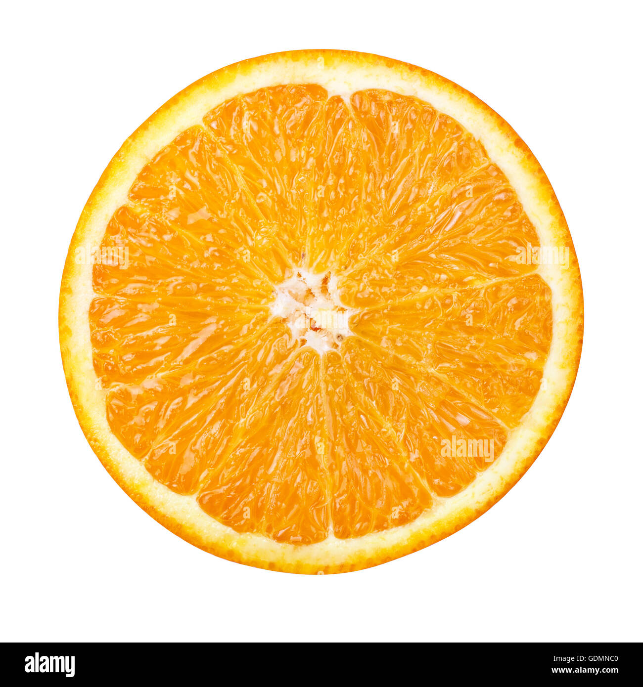 Slice of fresh orange isolated on white background Stock Photo - Alamy