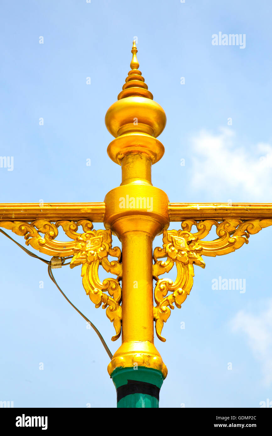 bangkok thailand street lamp in the sky palaces temple abstract sunny ...
