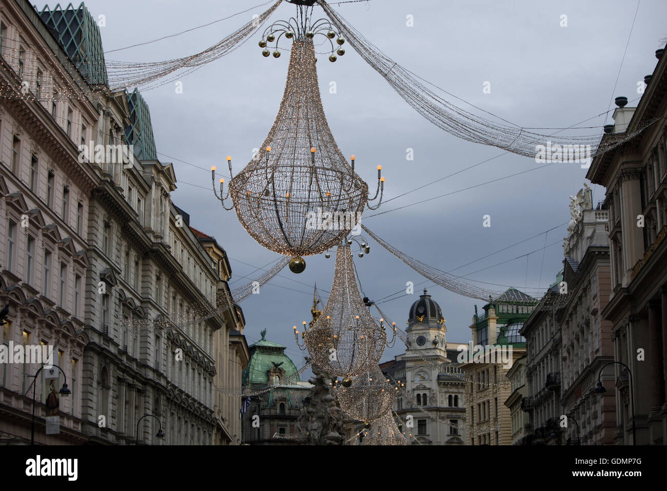 Famous Graben street by night on December 09, 2011 in Vienna, Austria Stock Photo