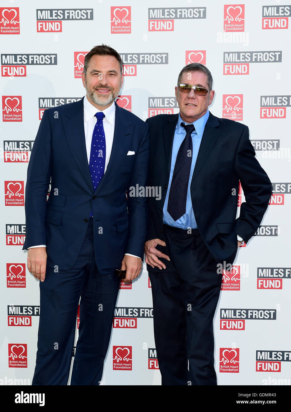 David Walliams and Dale Winton attending the Frost Summer Party Fundraiser,  in aid of the Miles Frost Fund and in partnership with the British Heart  Foundation, at Burton Court, in London Stock