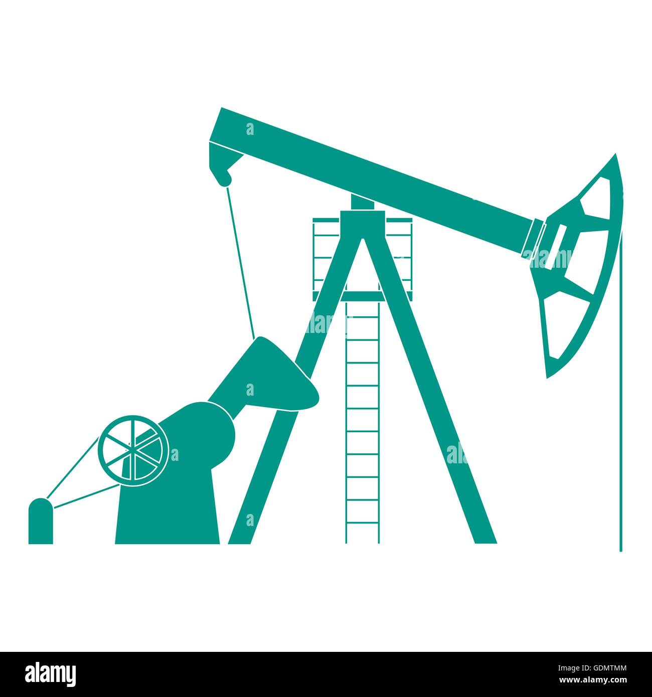 Stylized icon of the equipment for oil production on a white background ...
