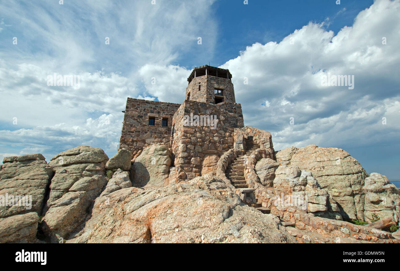 Harney Peak Fire Lookout Tower With Stone Staircase And Stone Steps In Custer State Park In The 6435