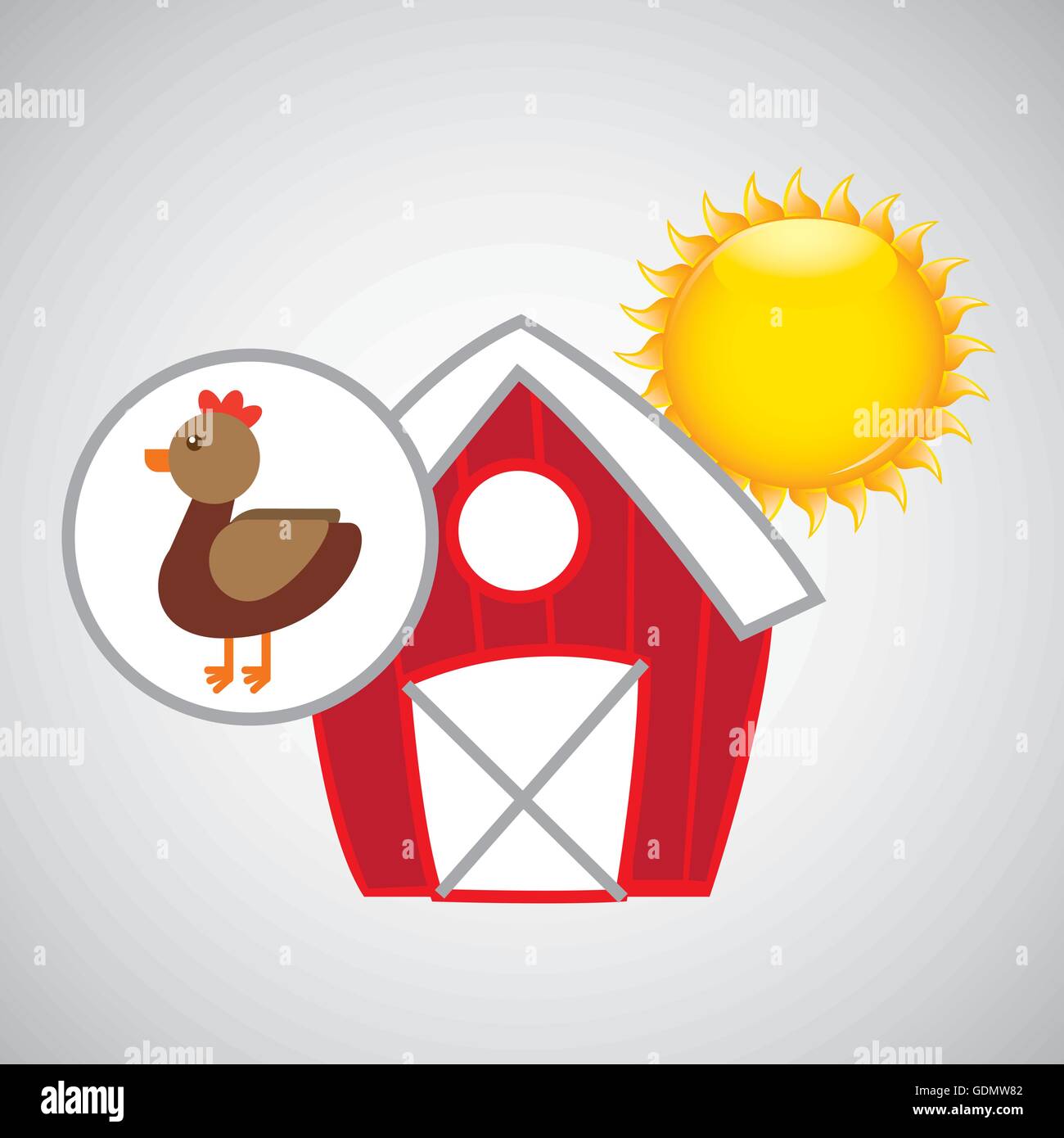 farm countryside animal chicken design Stock Vector Image & Art - Alamy