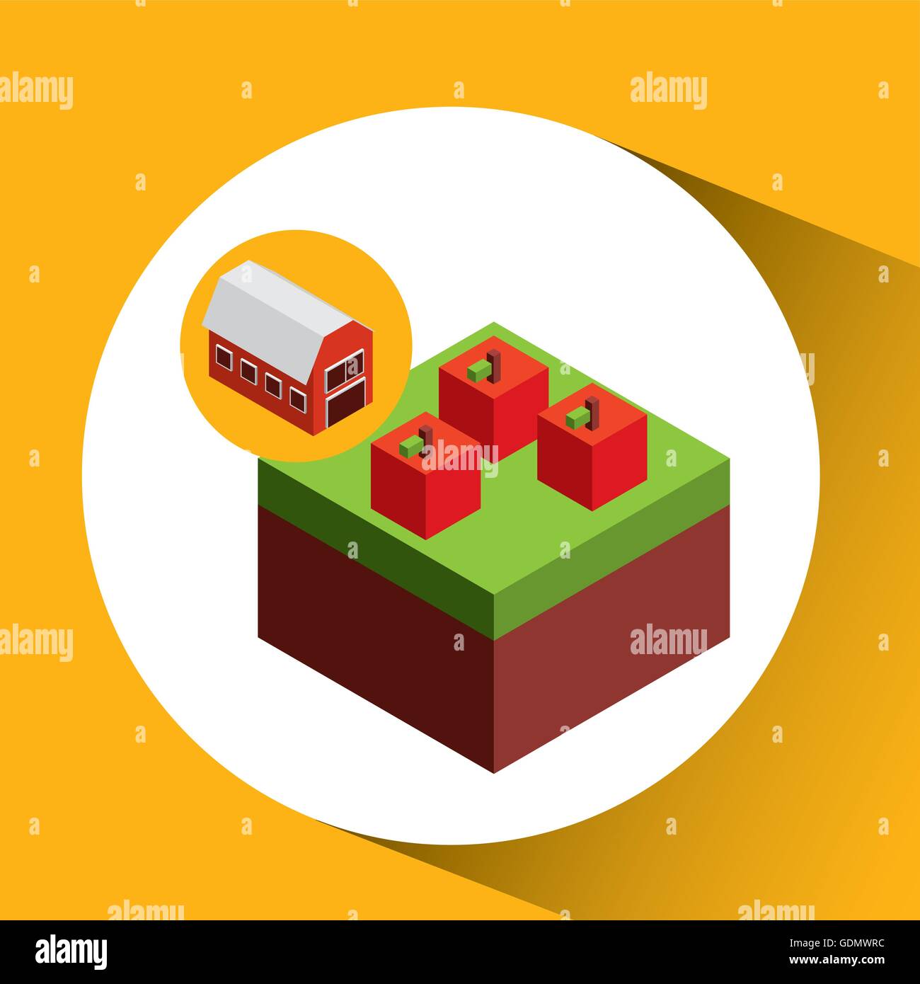farm countryside isometric design Stock Vector Image & Art - Alamy