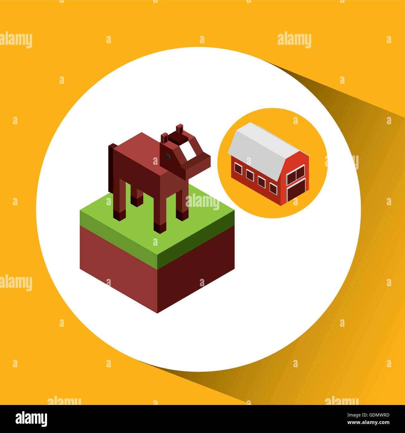 farm countryside isometric design Stock Vector Image & Art - Alamy