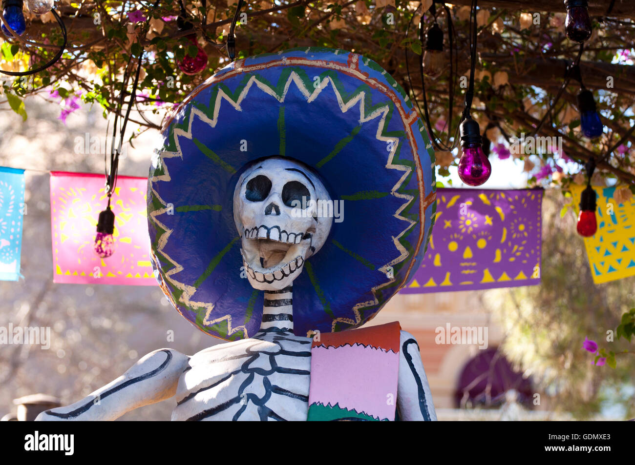 Funny Mexican Day of the Dead Skull Mask Stock Photo