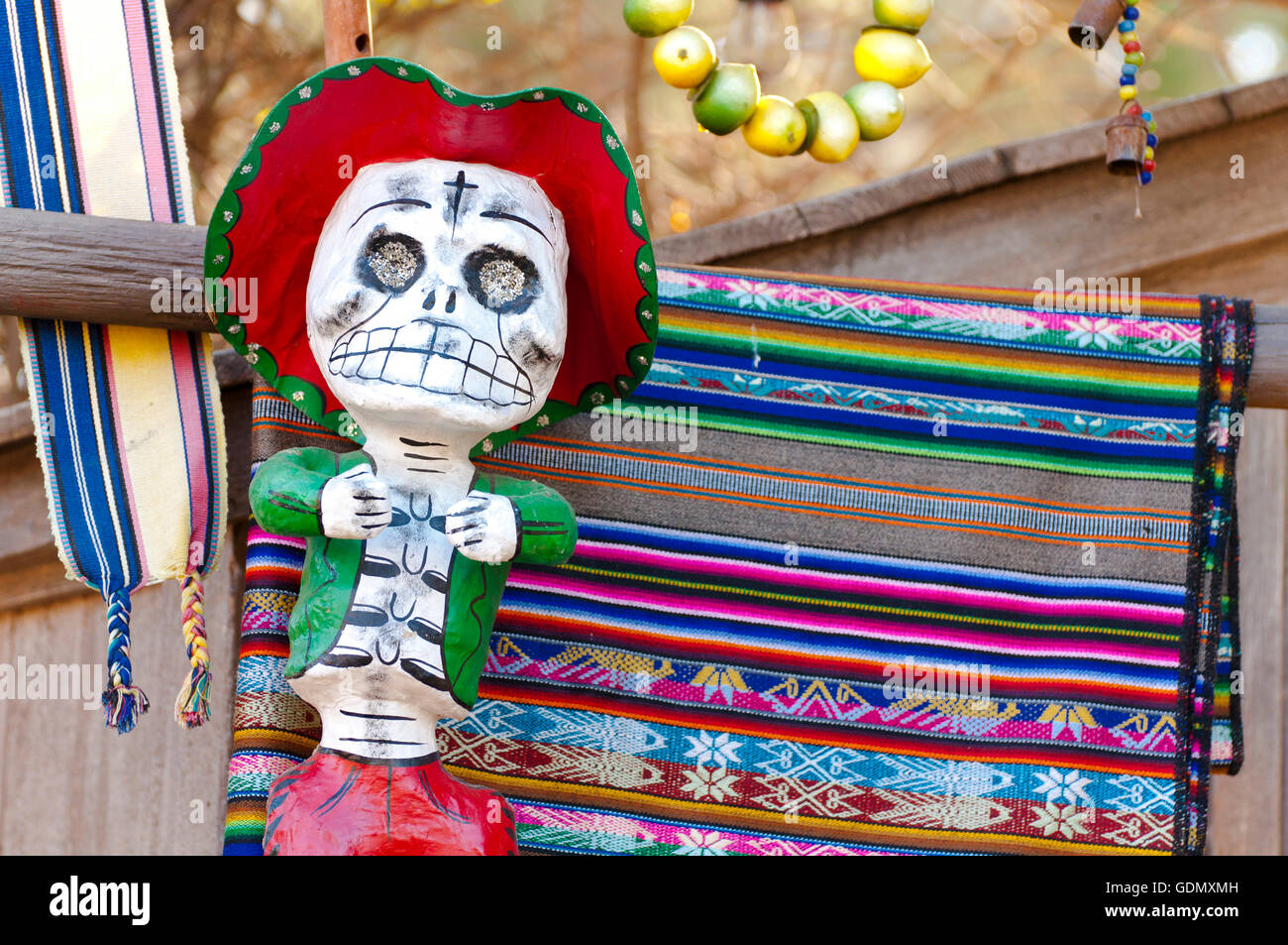 Funny Mexican Day of the Dead Skull Mask Stock Photo
