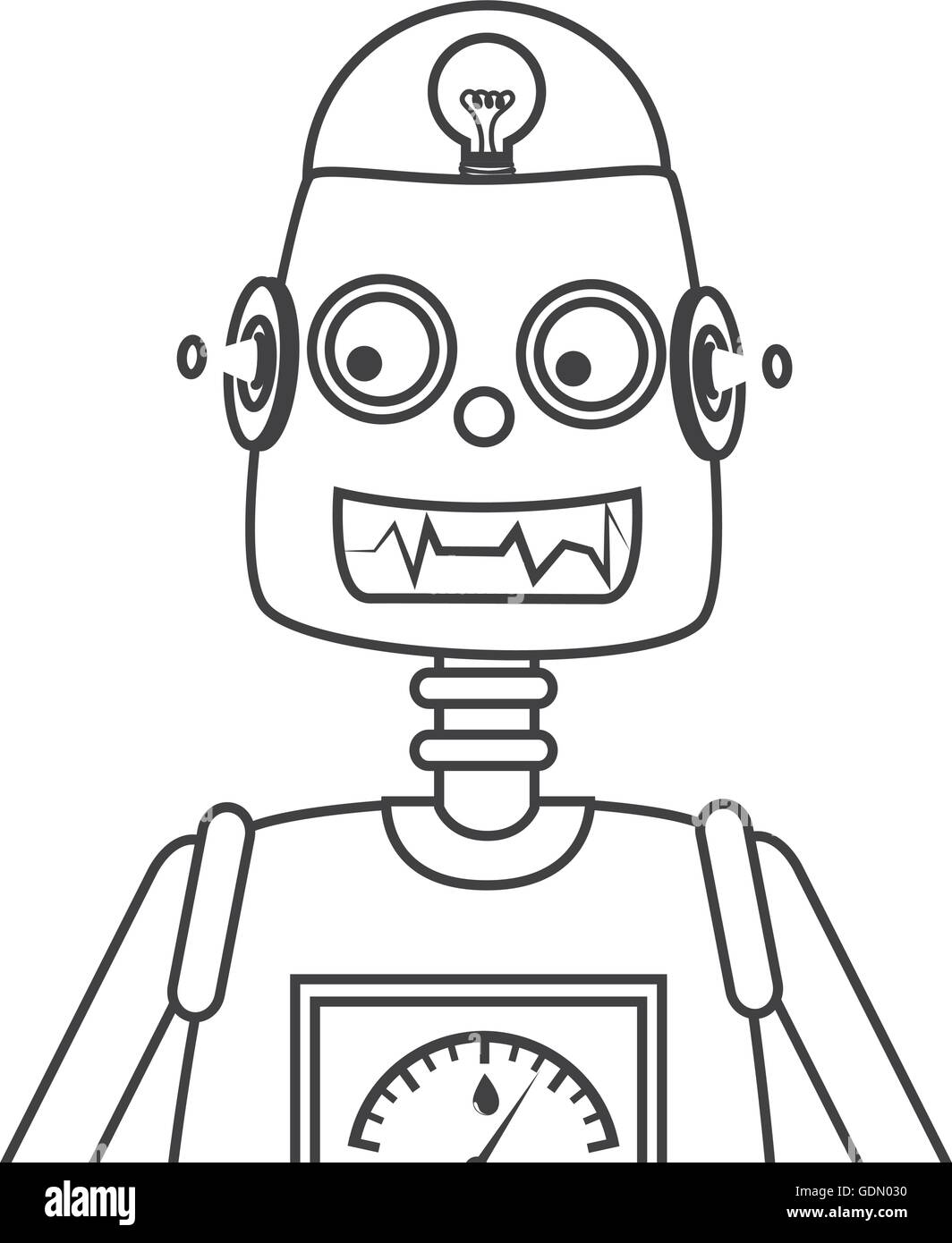 line drawing cartoon of a robot Stock Vector Image & Art - Alamy