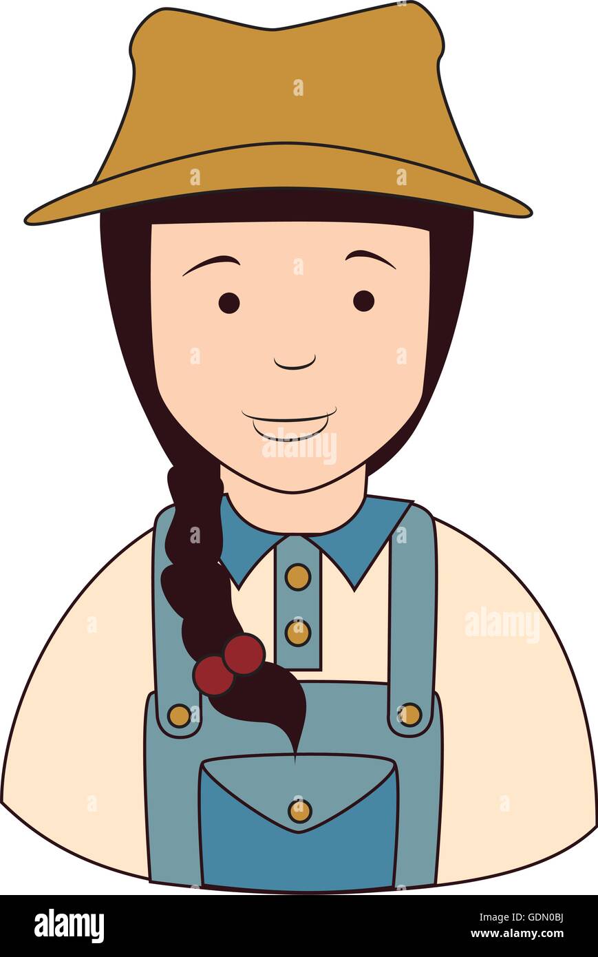 farmer girl overall icon, vector illustration Stock Vector Image & Art ...