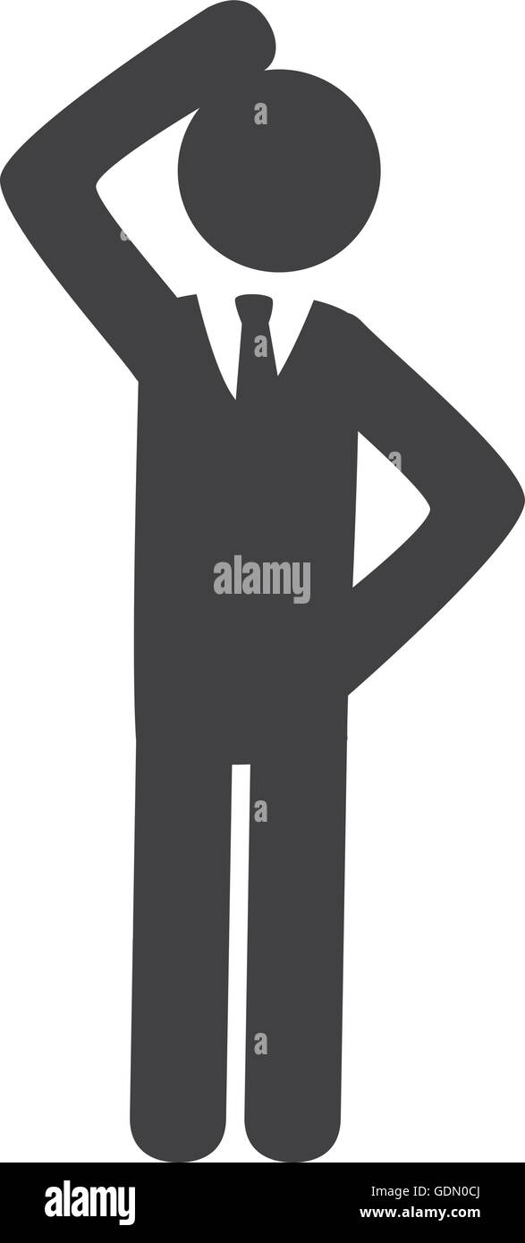 businessman confused pictogram icon, vector illustration Stock Vector ...