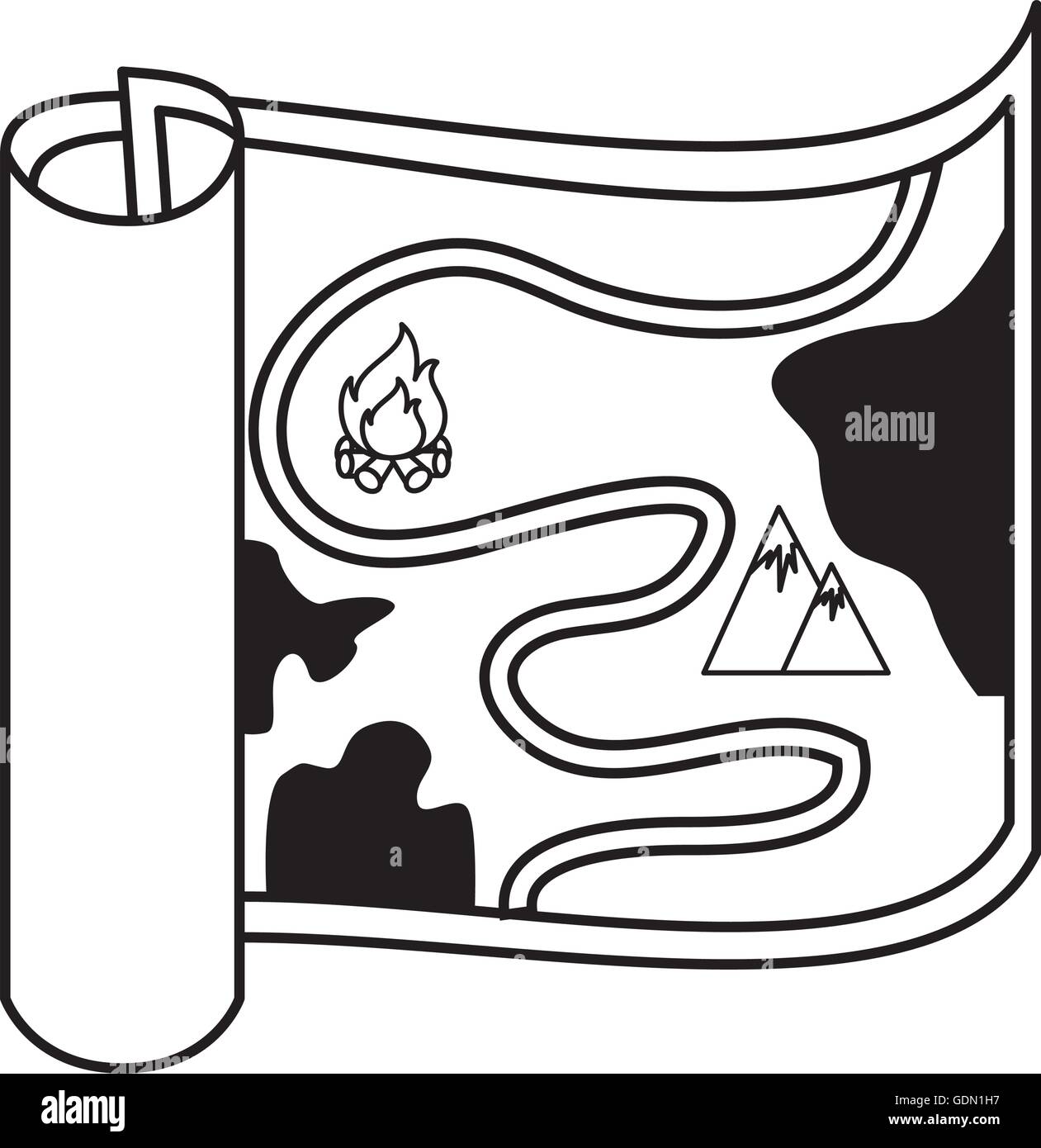 Map orienteering draw icon vector illustration design Stock Vector ...