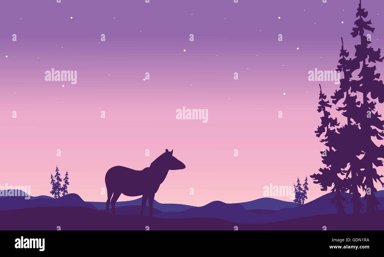 Zebra landscape in hills silhouette Stock Vector Image & Art - Alamy