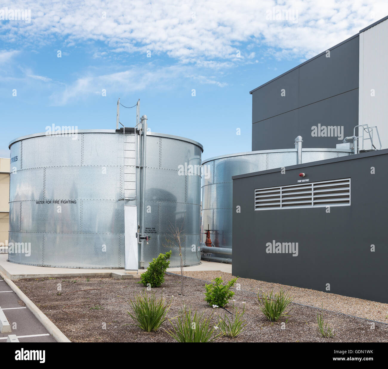 industrial water tank for fire fighting Stock Photo
