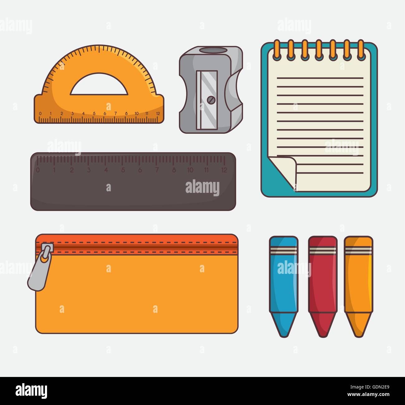set of school supplies isolated icon design Stock Vector Image & Art ...