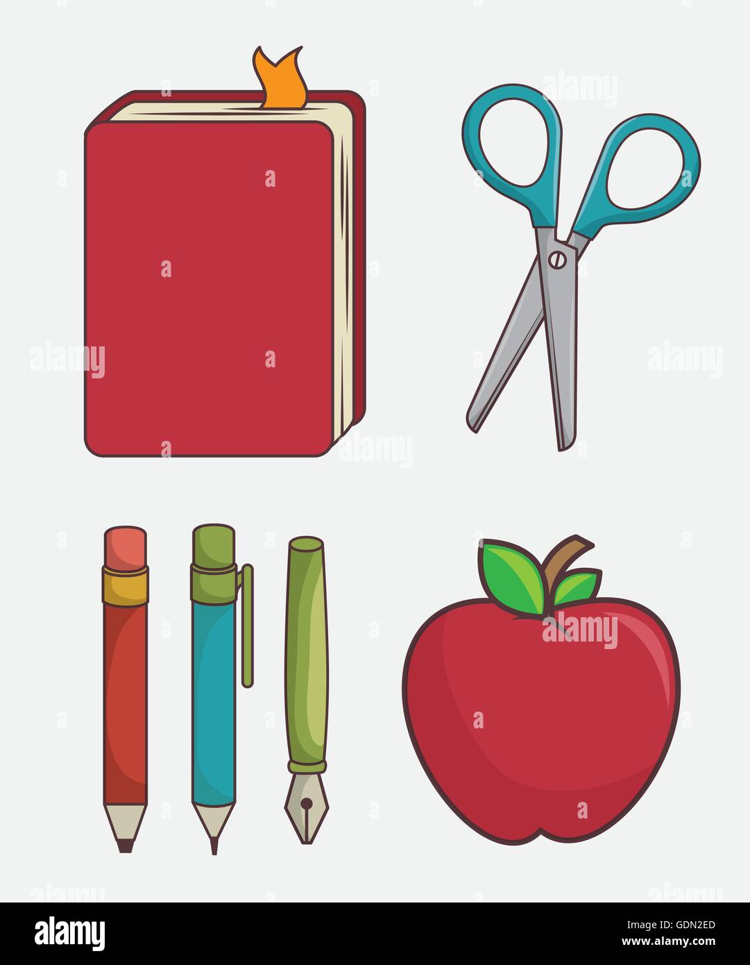 set of school supplies isolated icon design Stock Vector Image & Art ...