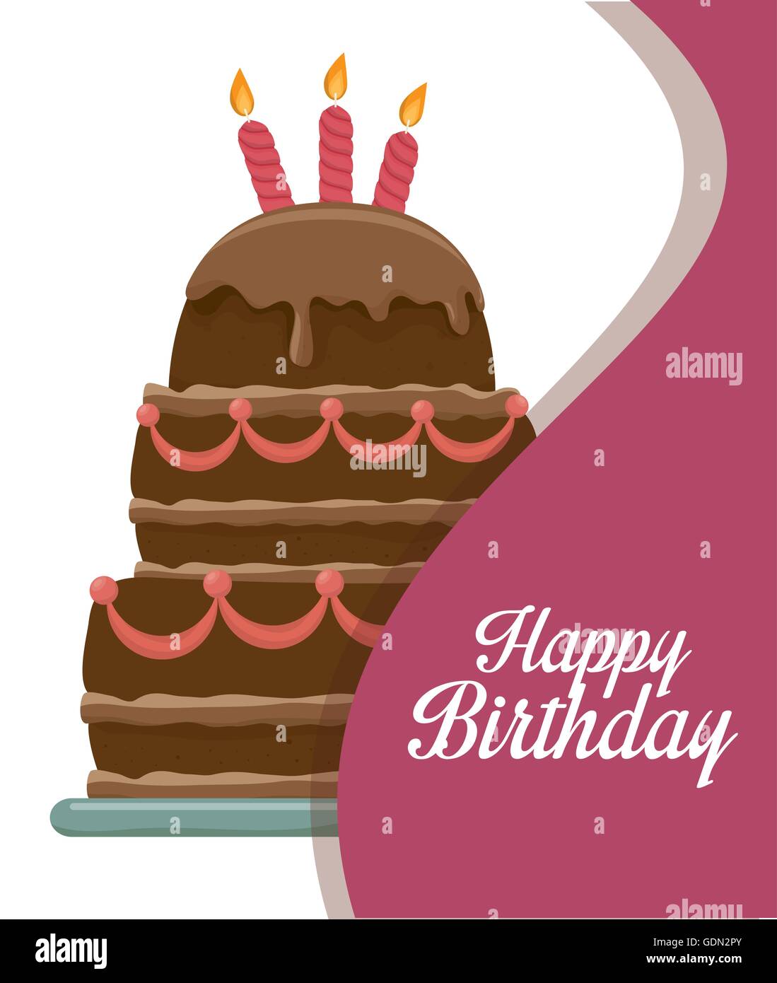 happy birthday cake isolated icon design Stock Vector Image & Art - Alamy