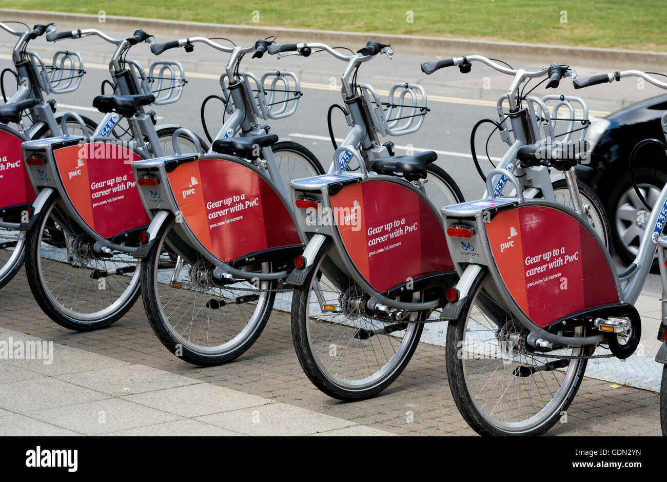 UniCycles hire bicycles at Warwick University, England, UK Stock Photo