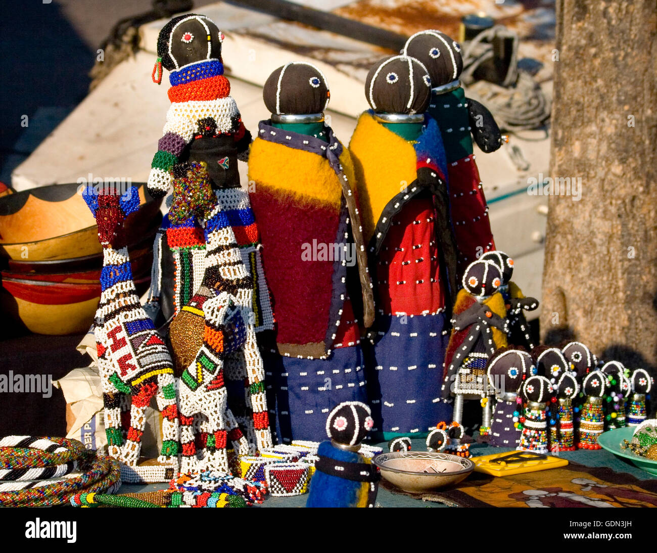 Ndebele craft for sale, South Africa Stock Photo - Alamy
