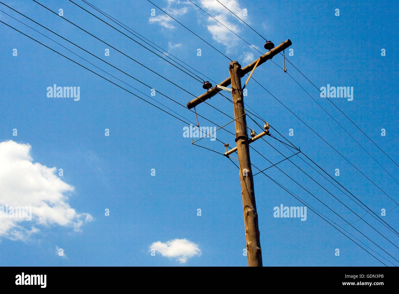 Telephone pole and wires Stock Photo Alamy