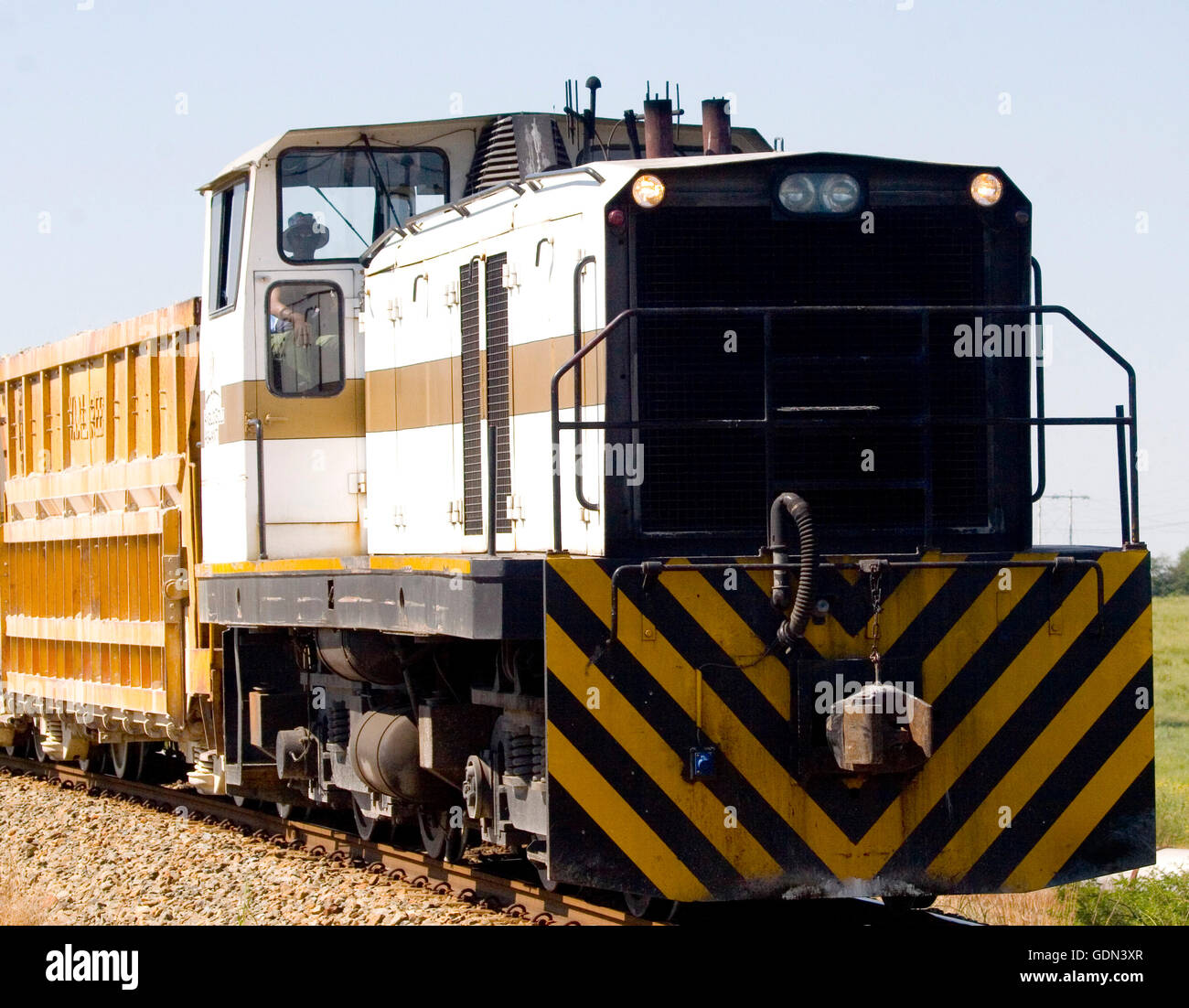 Train, Hartebeesfontein Mine, Free State, South Africa Stock Photo