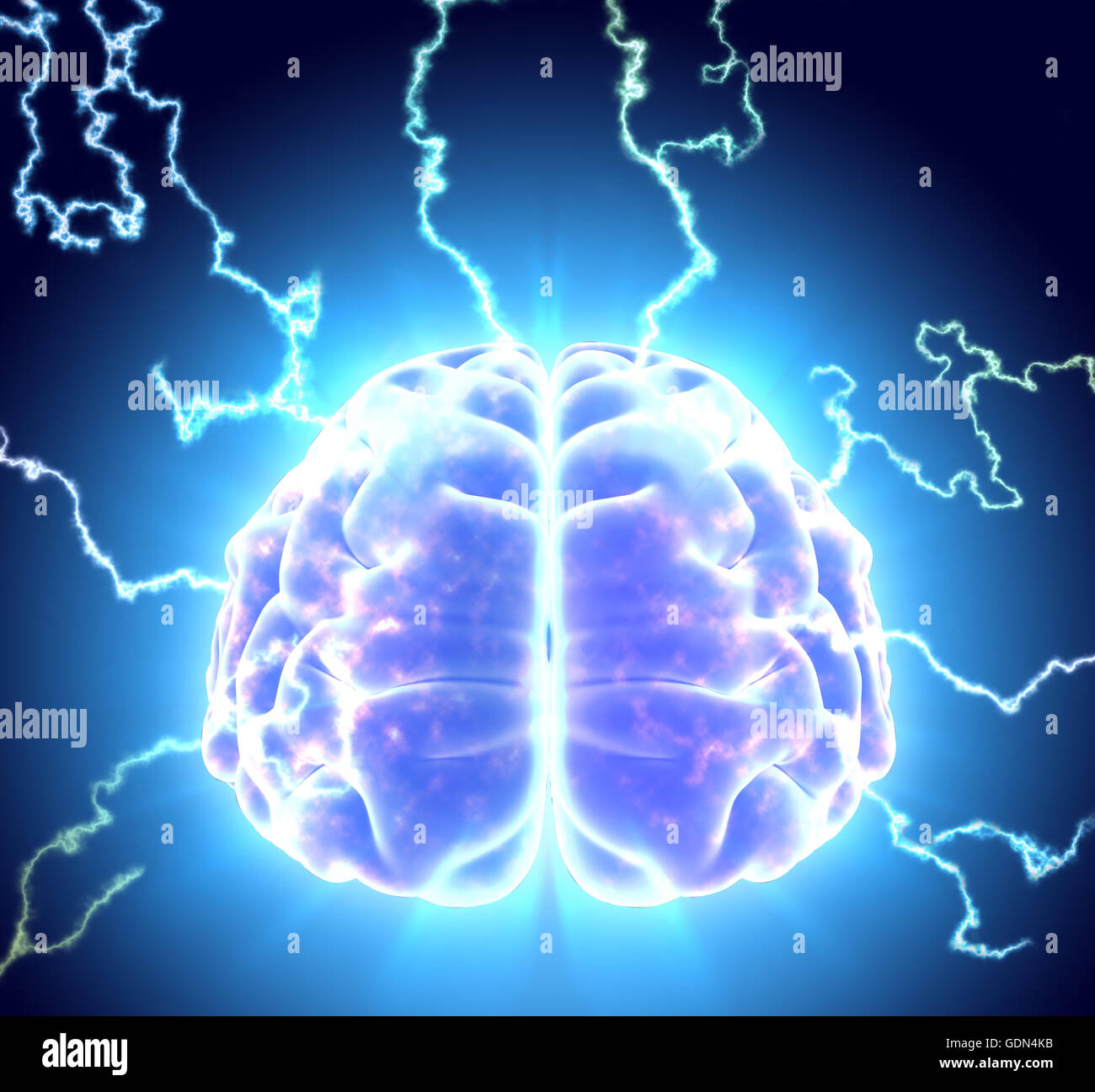 3D illustration of conceptual brain storm with clipping path. Stock Photo