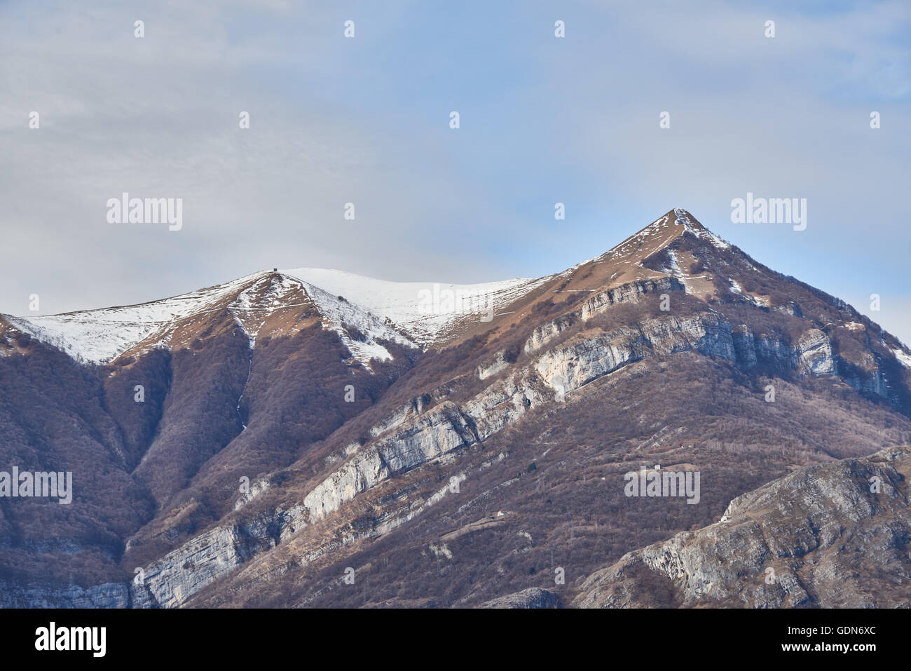 Monte di Tremezzo, a mountain lying between Lake Lugano and Lake Como in Italy. Stock Photo