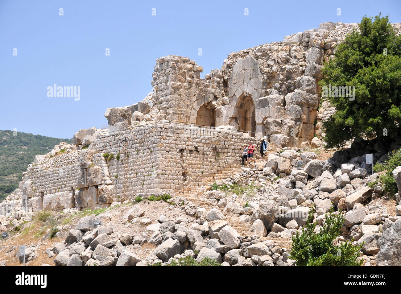 The Nimrod (Namrud) Fortress or Nimrod Castle is a medieval Muslim castle situated on the southern slopes of Mount Hermon, on a Stock Photo
