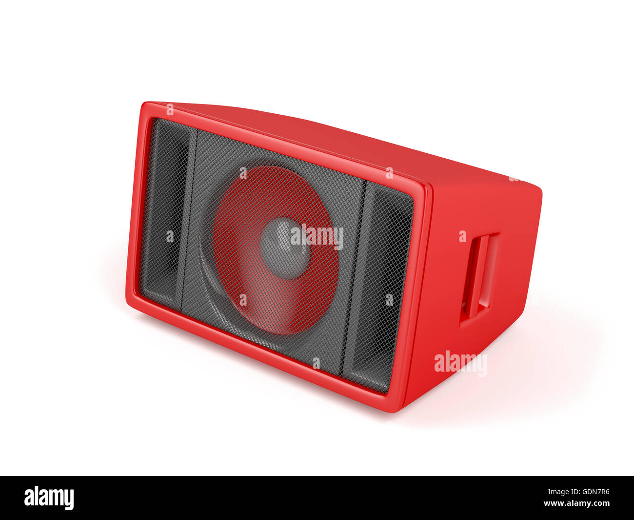 Red stage speaker on white background Stock Photo