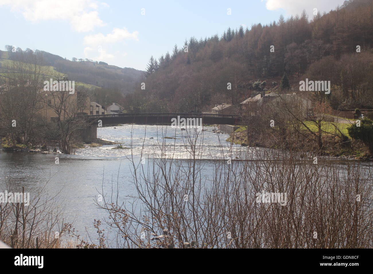 River Leven at Backbarrow , Newby Bridge, Ulverston , Cumbria Stock