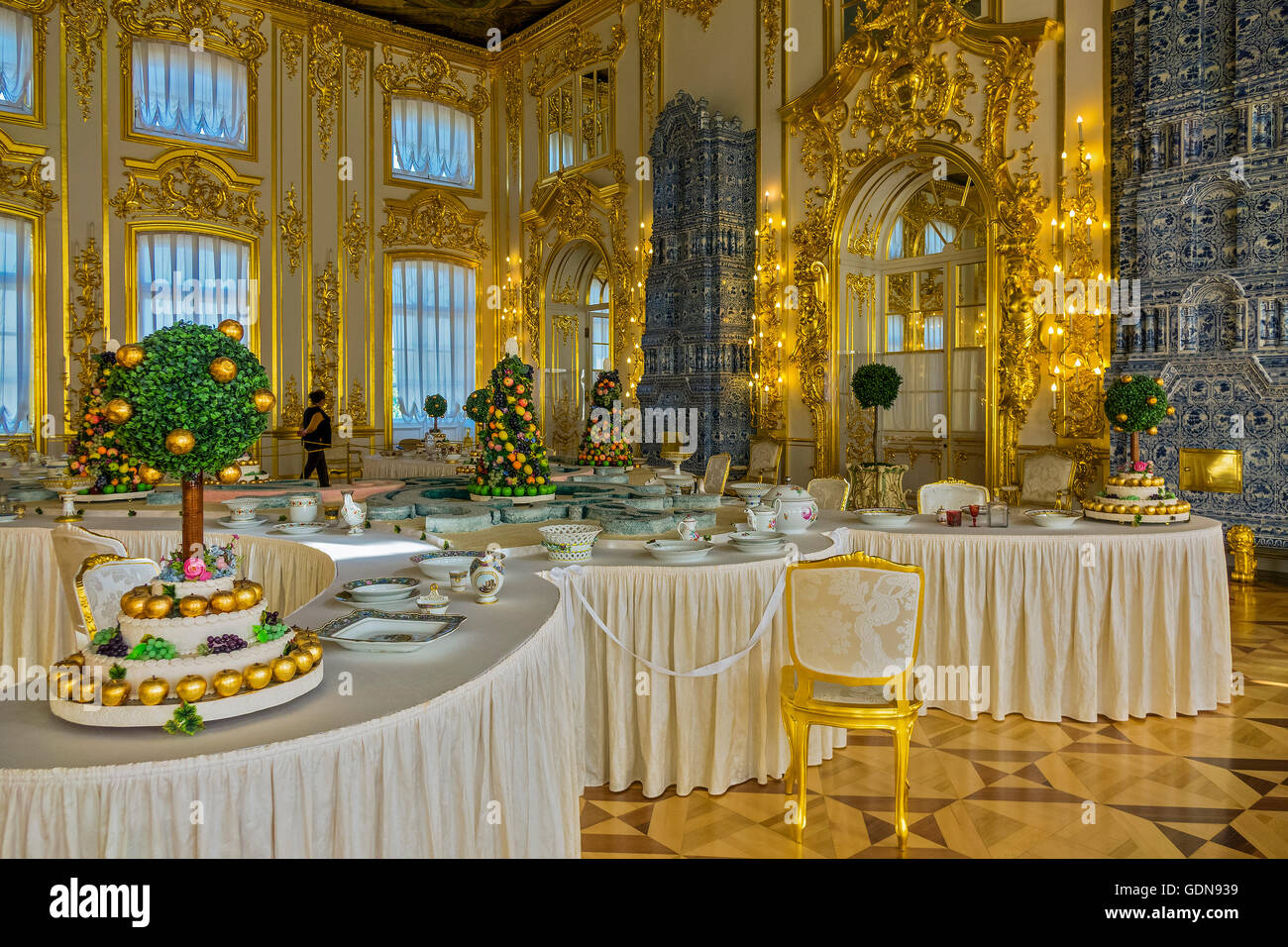 A Reception Room At Catherine Palace Pushkin St Petersburg Russia Stock Photo