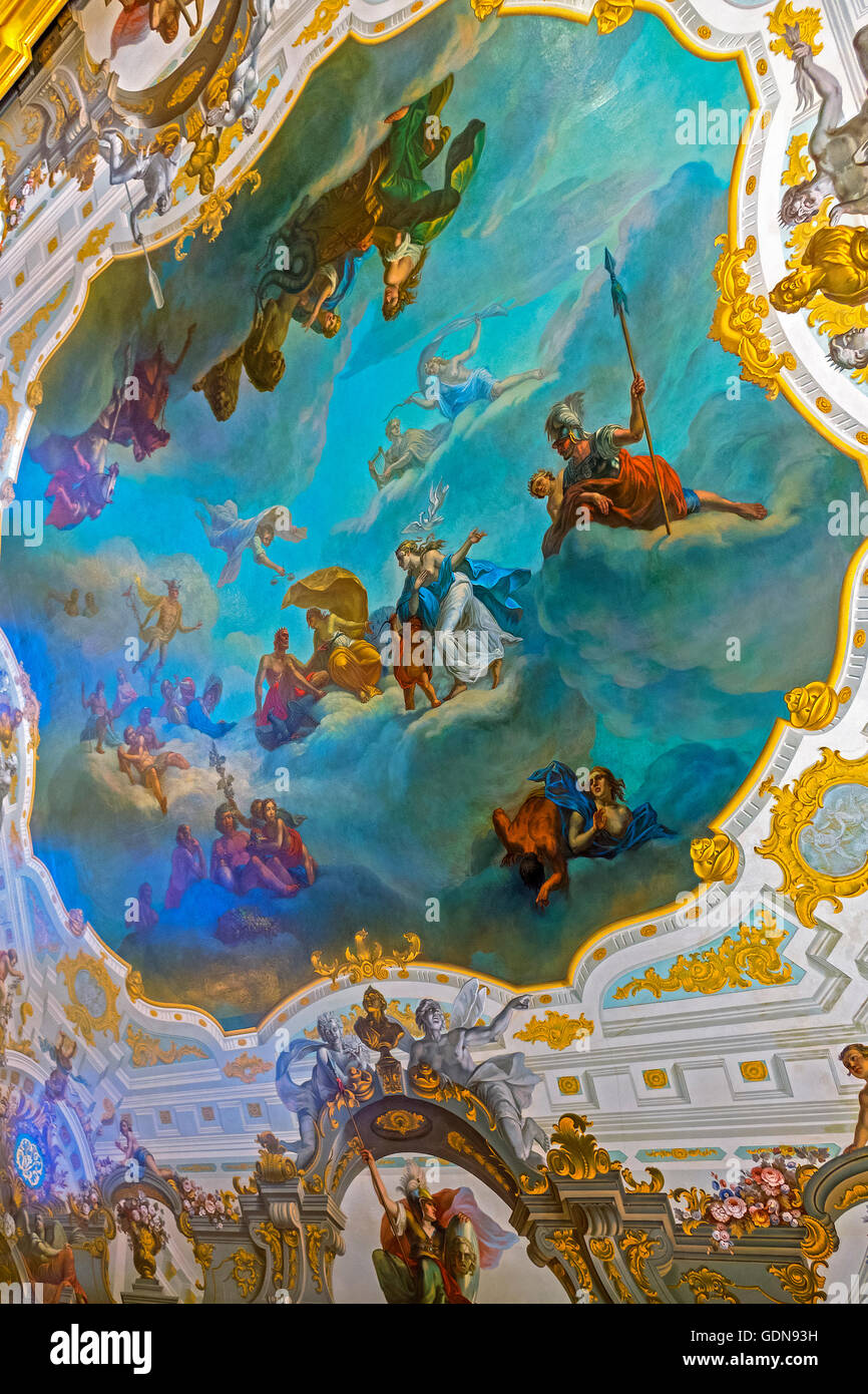 Ceiling Painting The Gold Room Catherine Palace, Pushkin, Saint Petersburg Russia Stock Photo