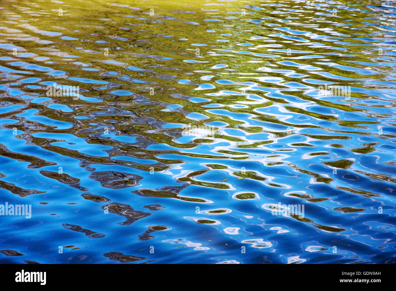 Shimmering water surface reflection Stock Photo