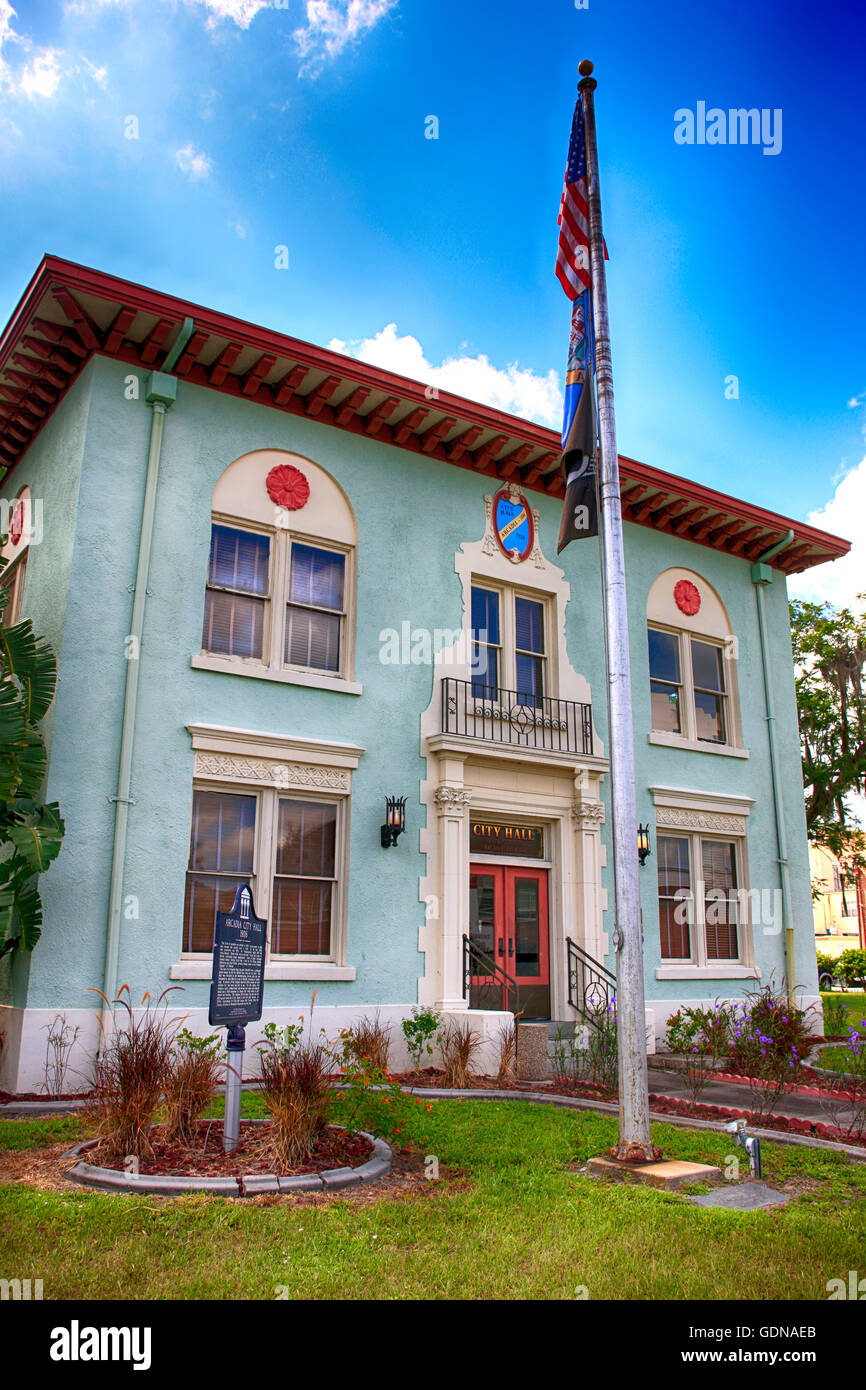 City Hall built in 1926 in downtown historic Arcadia, Florida Stock