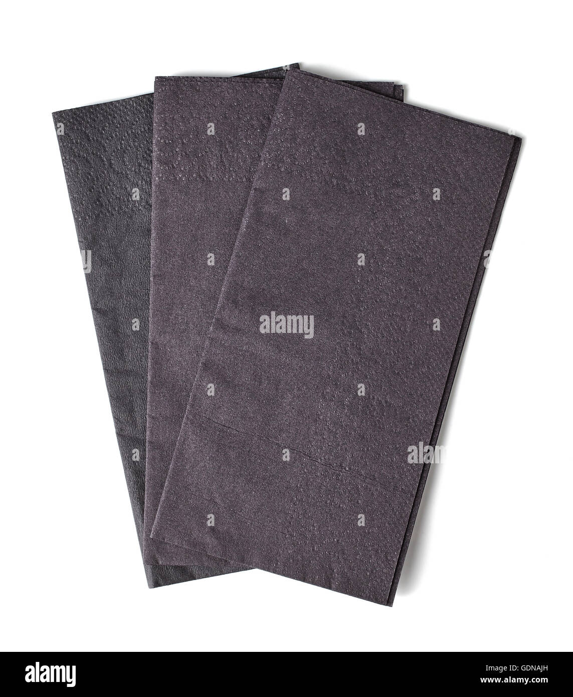 black paper napkins isolated on white background Stock Photo Alamy