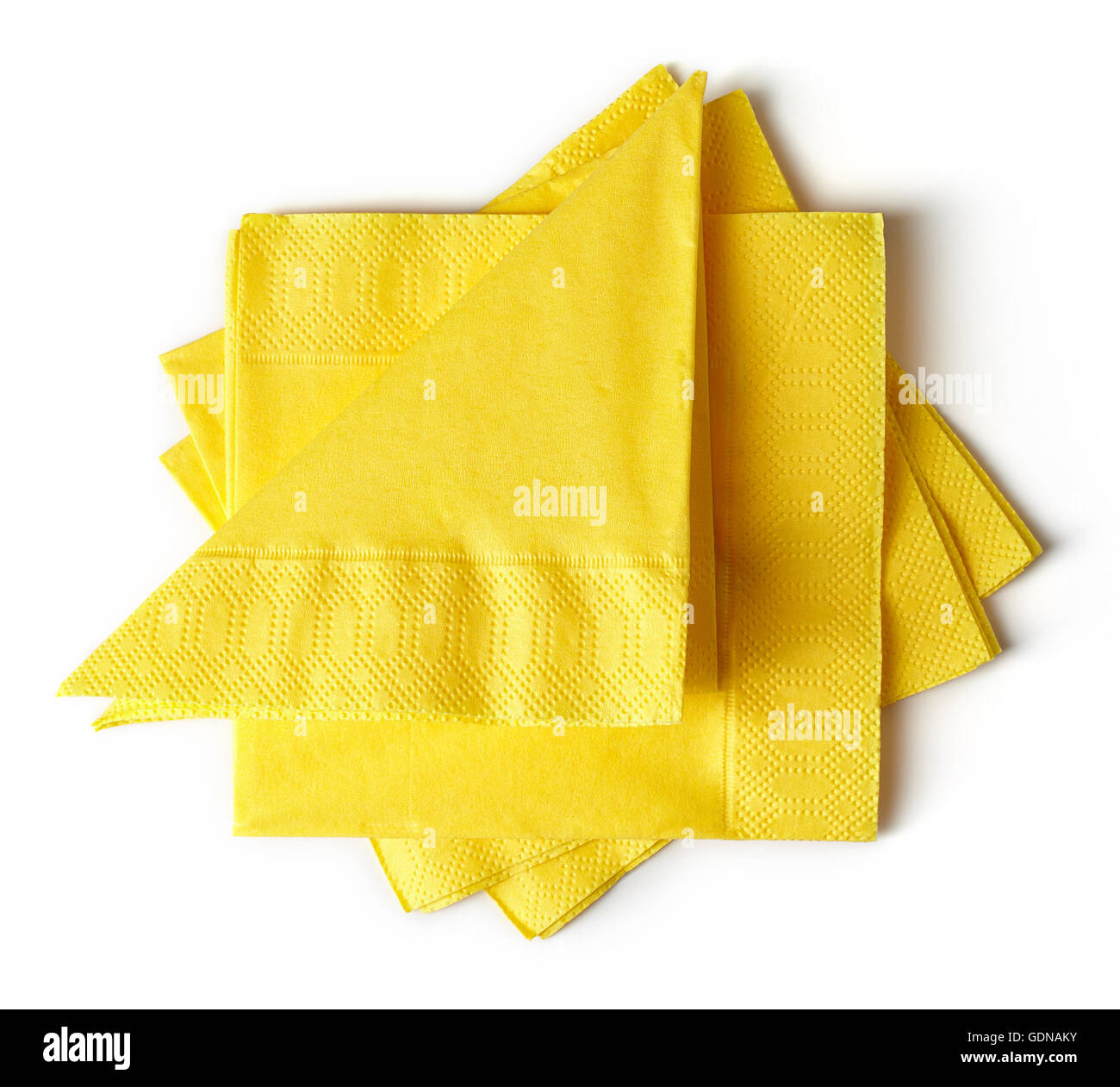 yellow paper napkins isolated on white background Stock Photo Alamy