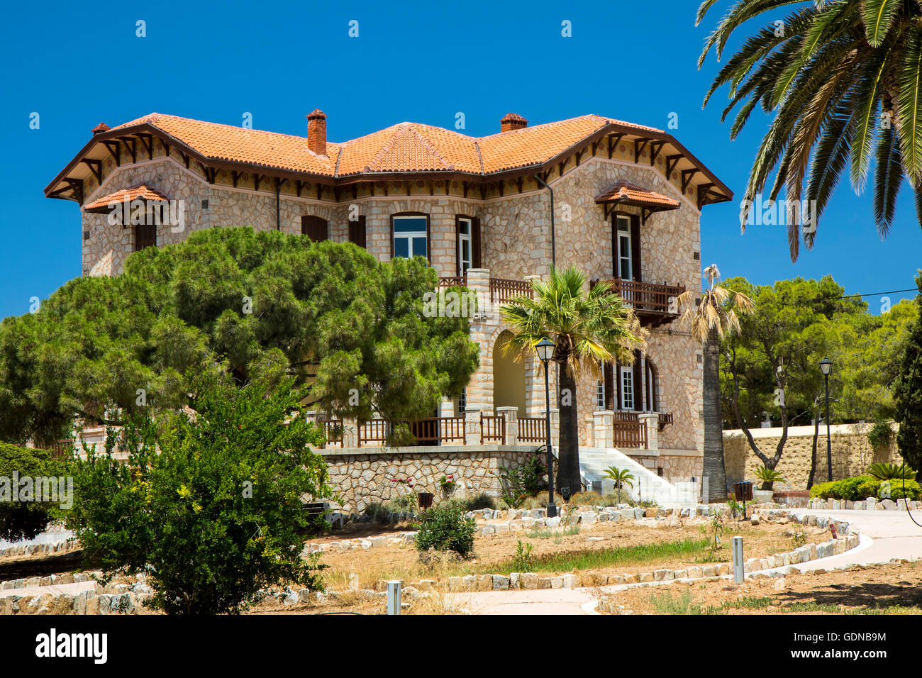 Municipal House near Ekklisia Agios Ioannis Church Poseidonia Syros Greece  Stock Photo - Alamy