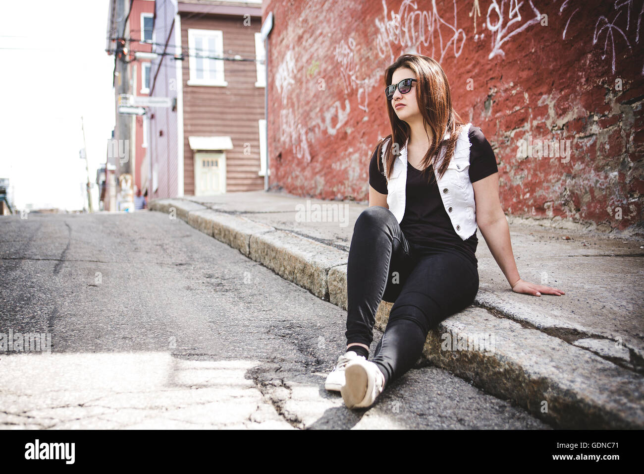 portrait-of-young-beautiful-woman-in-urban-background-stock-photo-alamy