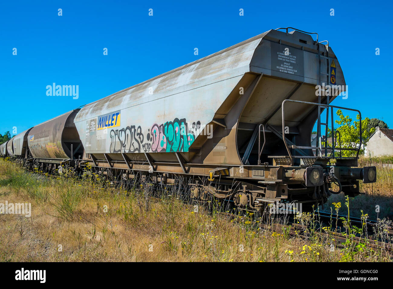French railway grain wagon France Stock Photo Alamy