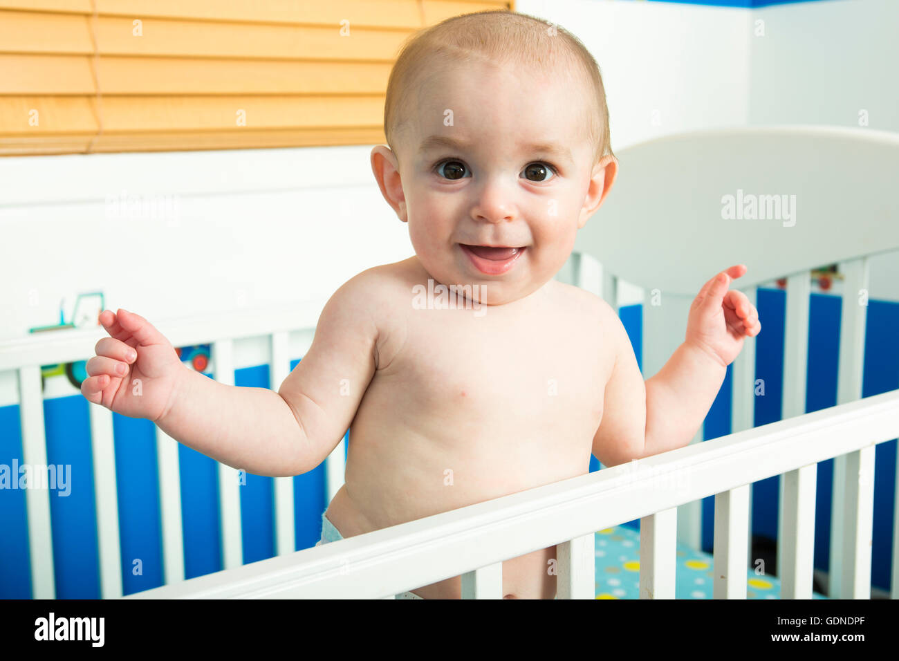 Baby Lying Awake In Crib Hi-res Stock Photography And Images - Alamy