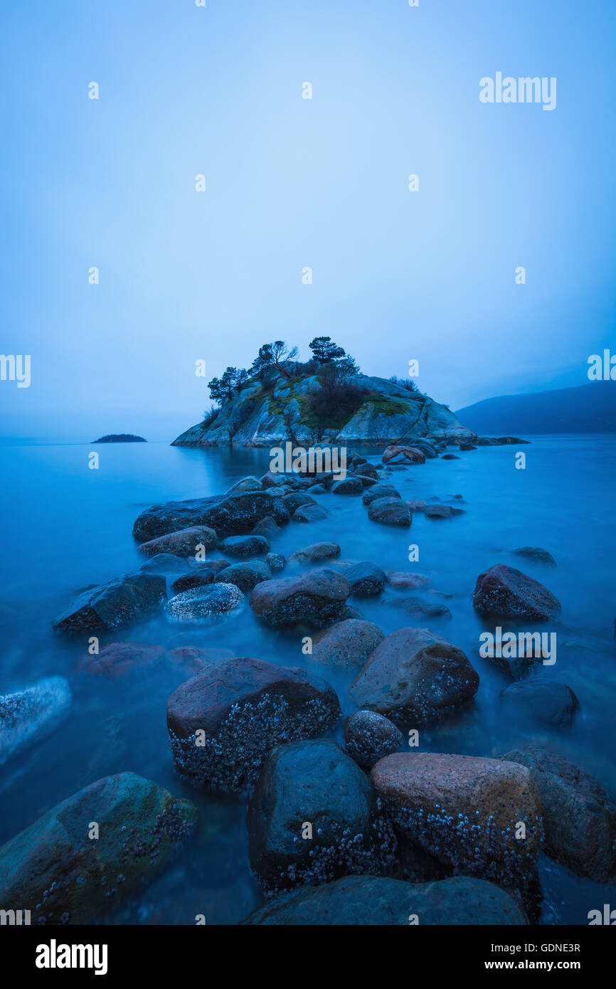Rocky outcrop, Pacific Ocean, Whytecliff Park, West Vancouver, British Columbia, Canada Stock Photo