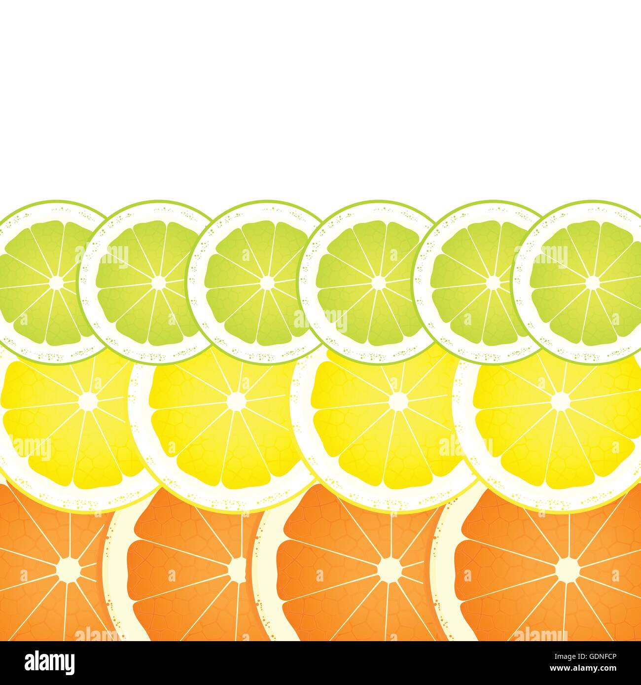 Lemon, lime and orange slices vector background for poster Stock Vector ...