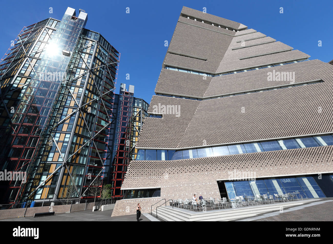 The Switch House a ten storey extension of the Tate Modern Art Gallery, London. Designed by Herzog & de Meuron, opened June 2016 Stock Photo