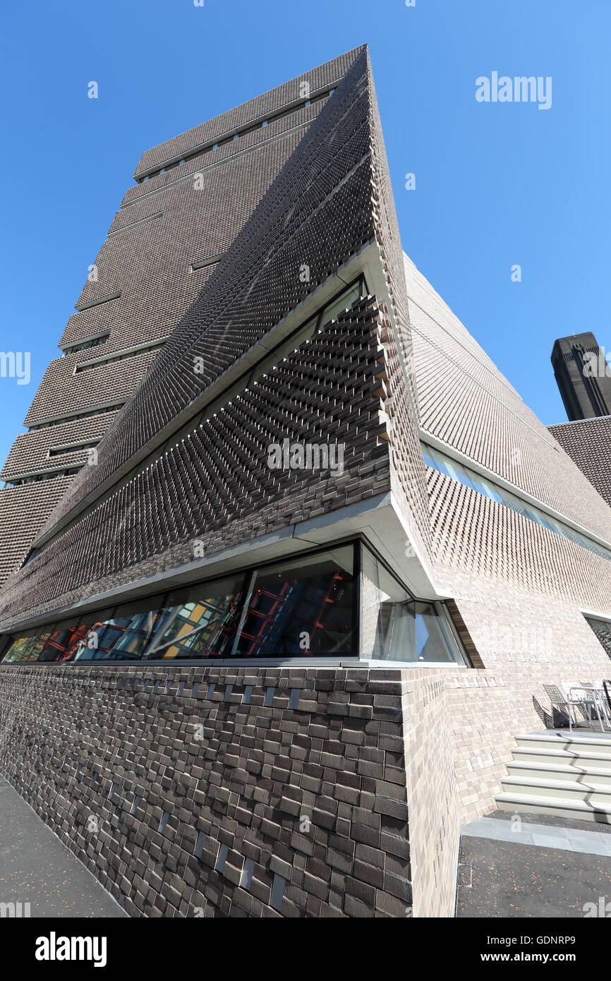 The Switch House a ten storey extension of the Tate Modern Art Gallery, London. Designed by Herzog & de Meuron, opened June 2016 Stock Photo