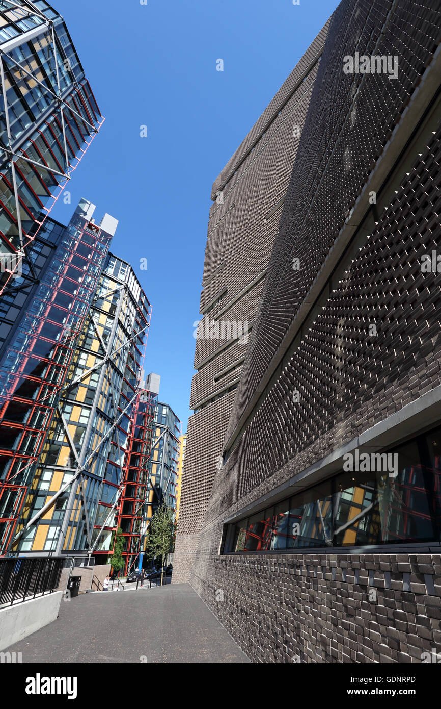 The Switch House a ten storey extension of the Tate Modern Art Gallery, London. Designed by Herzog & de Meuron, opened June 2016 Stock Photo