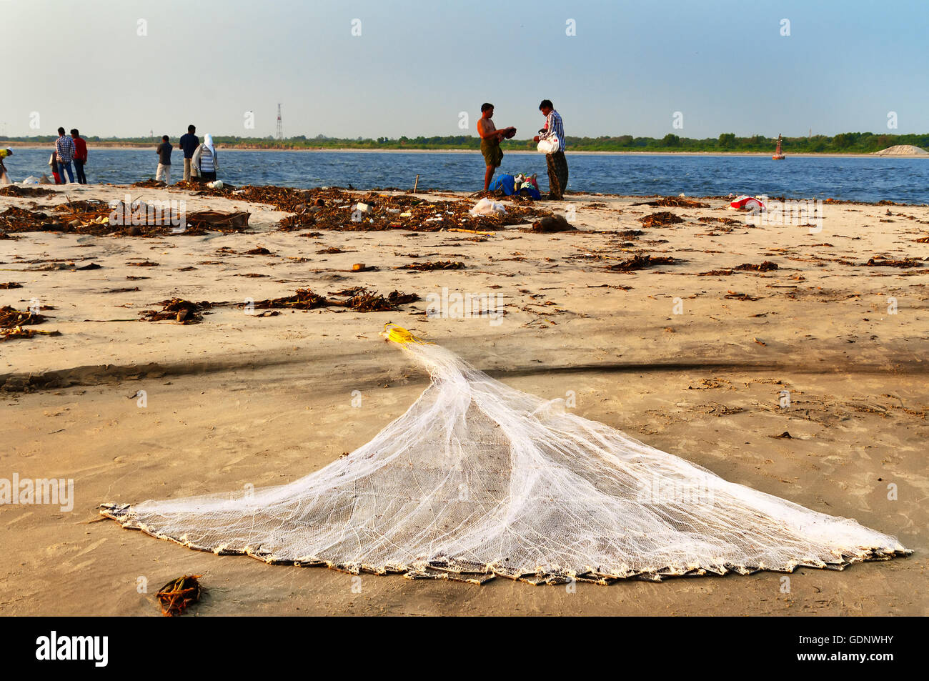 Fishing net on the beach of Fort Kochi. Kerala. Fort Kochi is a region