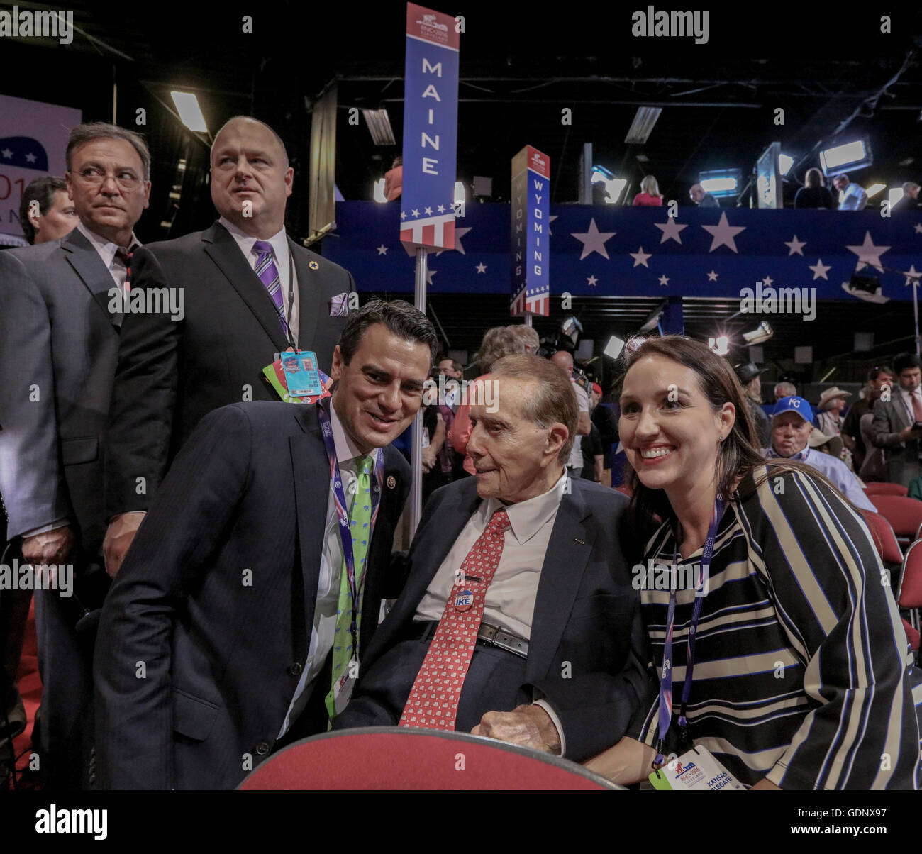 Cleveland, Ohio, USA, 19th July, 2016 Senator Robert Dole visits with ...